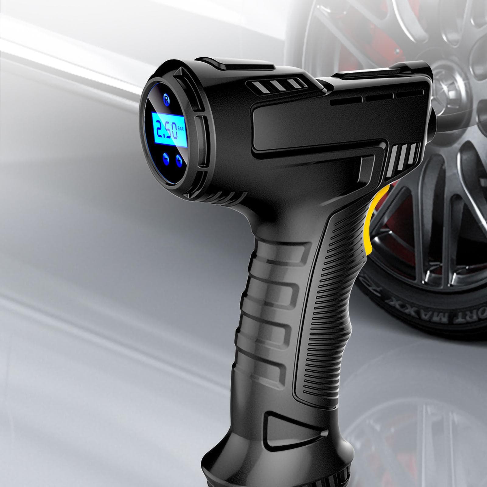 Tire Inflator Portable Car Tire Pump Digital Pressure Gauge LED Light for Car Motorcycles Pickup
