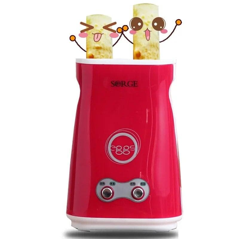 Automatic Rising Electric Egg Roll Maker Cup Breakfast Single/Double Omelette Master Fried Eggs Sausage Roller Boiler Machine EU Red double cup