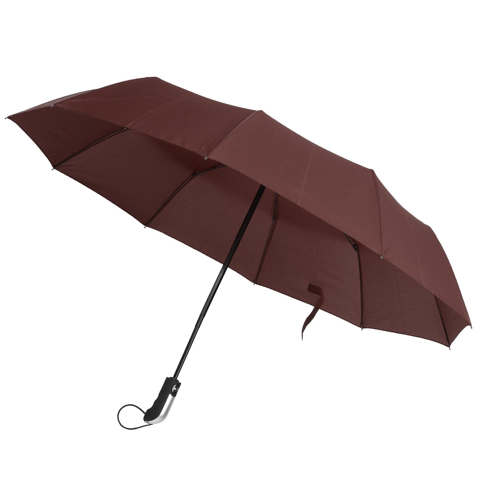 Automatic Umbrella Black Steel TenBones Folding HighDensity AntiCollision Compact Umbrella for coffee