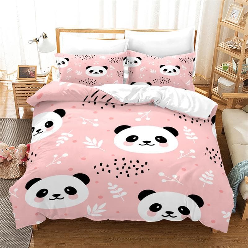 Cute Cartoon Panda Bedding Set Funny Panda Duvet Cover Set Comforter Cover Twin Full King Size For Adult Teen Kids Bedroom Decor 140x200cm 3pcs