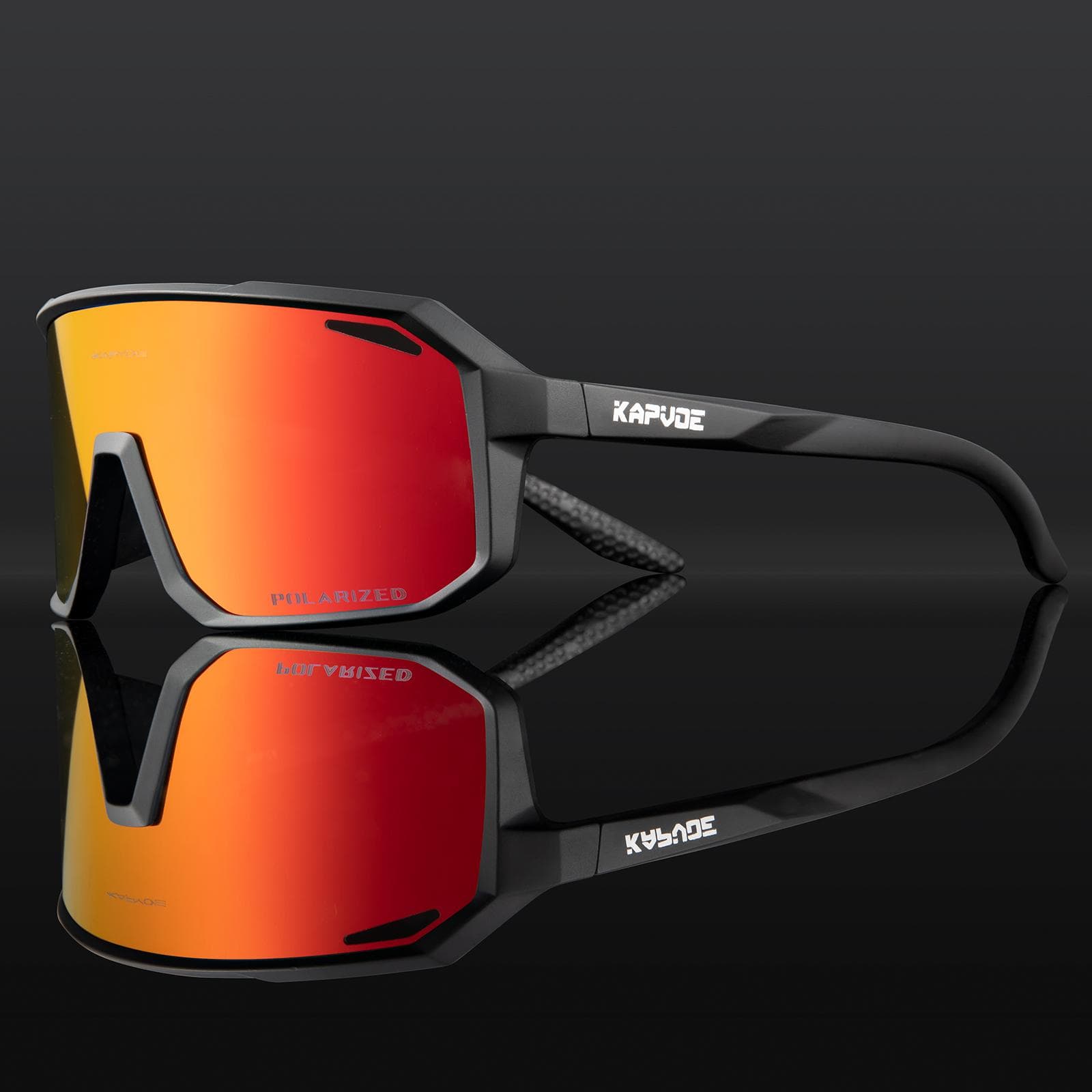 Kapvoe Cycling Glasses Men UV400 Sunglasses MTB Bicycle Goggles with Built-in Myopia Frame for Outdoor Sports Polarized-1LENS
