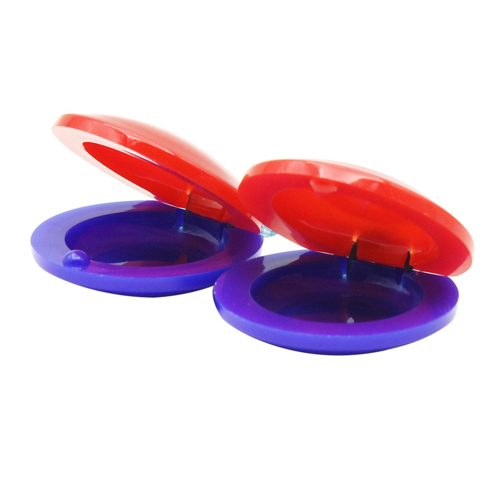 2Pcs Finger Castanets Percussion Instrument Musical Toy for Toddler Children Early Musical Education multicolour