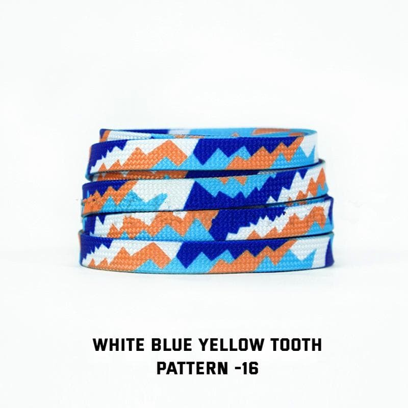 Colorful Flat Gradation Shoelaces Sneakers Stripes Tie-dye Laces Dazzling Blue Shoelace Personality Rope Men Women with The Same 120cm