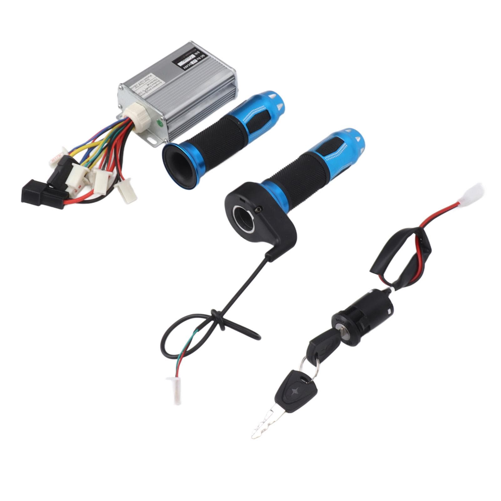 48V 1000W Motor Brushed Speed Controller with Electric Bike Ignition Switch and Blue Twist Throttle
