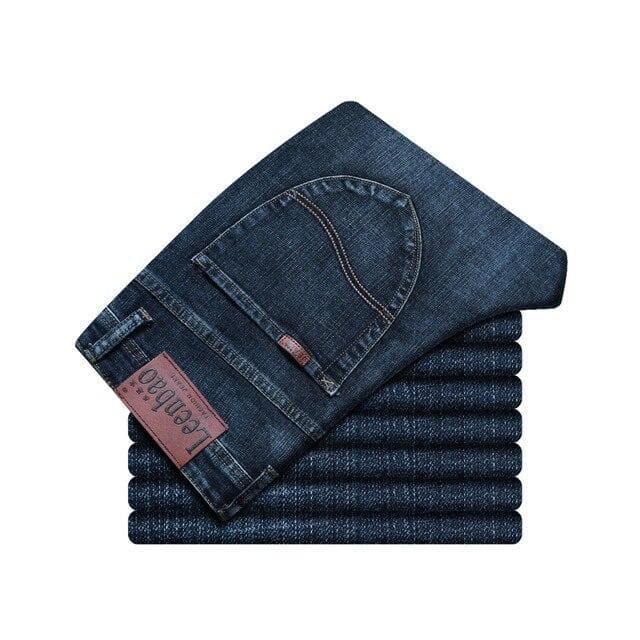 Spring Autumn 2020 Men 'S Smart Jeans Business Fashion Straight Regular Blue Stretch Denim Trousers Classic Men Plus Size 28 -40 36