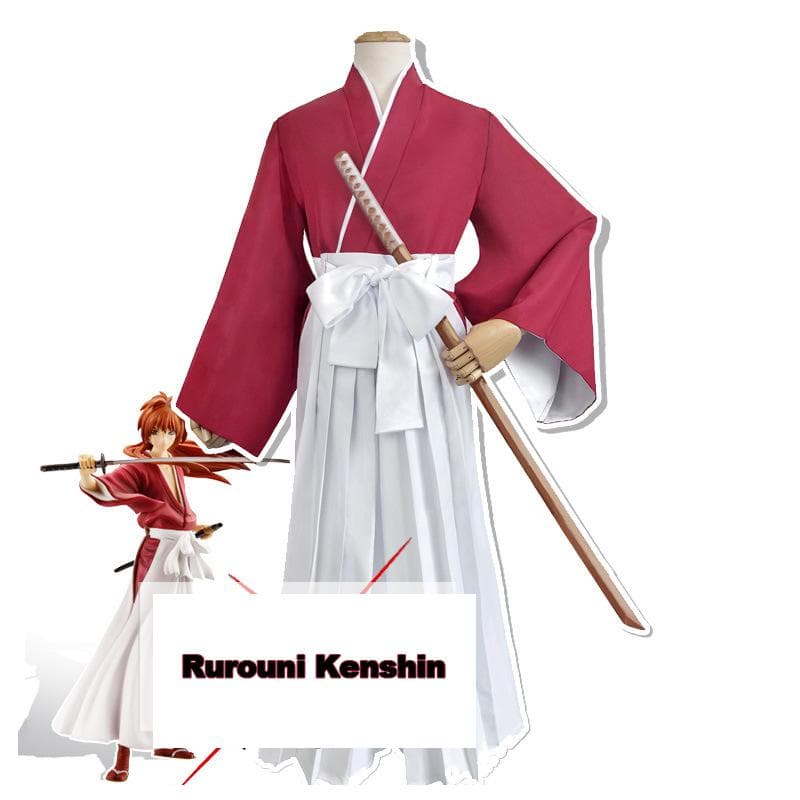 Rurouni Kenshin Himura KENSHIN Cosplay Costume Kimono Halloween Role Playing Clothes Tops & Pants & Belt Uniform XXXL