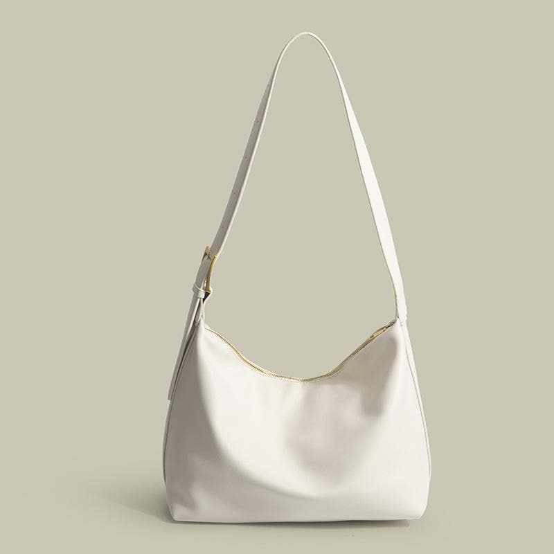 Soft Leather, Laid-back Style, Large-capacity Tote Bag for Women, Casual and Fashionable Single-shoulder Bag for Women white