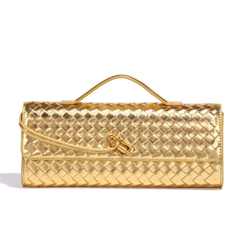 Personalized and High-end Woven Dinner Bag, Elegant Hand-held Shoulder Bag for Women, Vintage Horizontal Baguette Bag, Casual Crossbody Bag