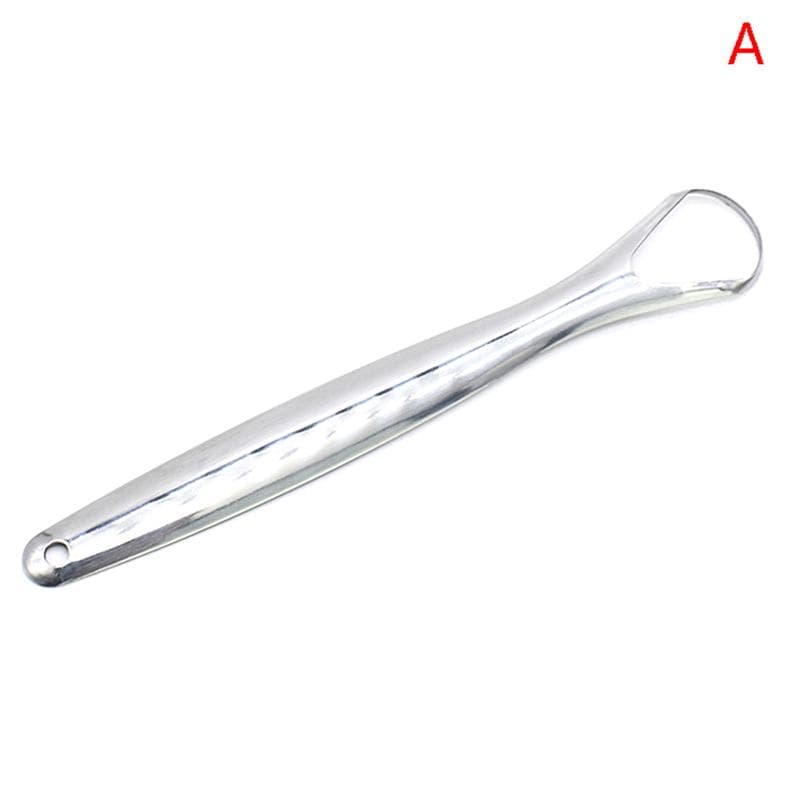U Type Tongue Scraper Stainless Steel Oral Tongue Cleaner Brush Cleaning Coated Tongue Toothbrush Oral Hygiene Care Tools A