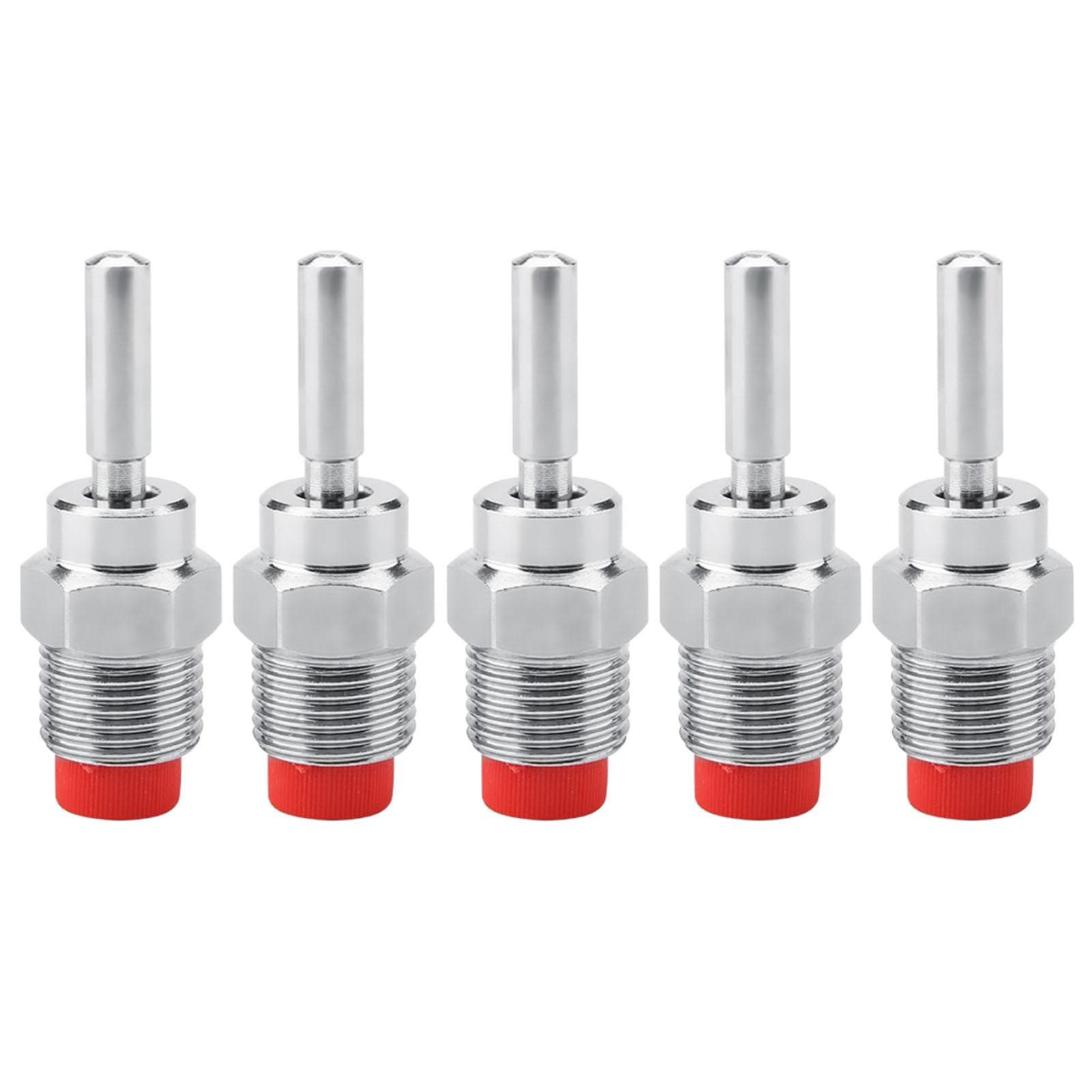 5pcs Stainless Steel Copper Cap Automatic Pig Nipple Drinker Waterer Red Cap Long Rod