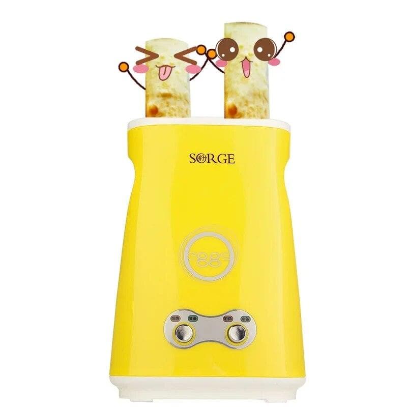 Automatic Rising Electric Egg Roll Maker Cup Breakfast Single/Double Omelette Master Fried Eggs Sausage Roller Boiler Machine EU Yellow double cup