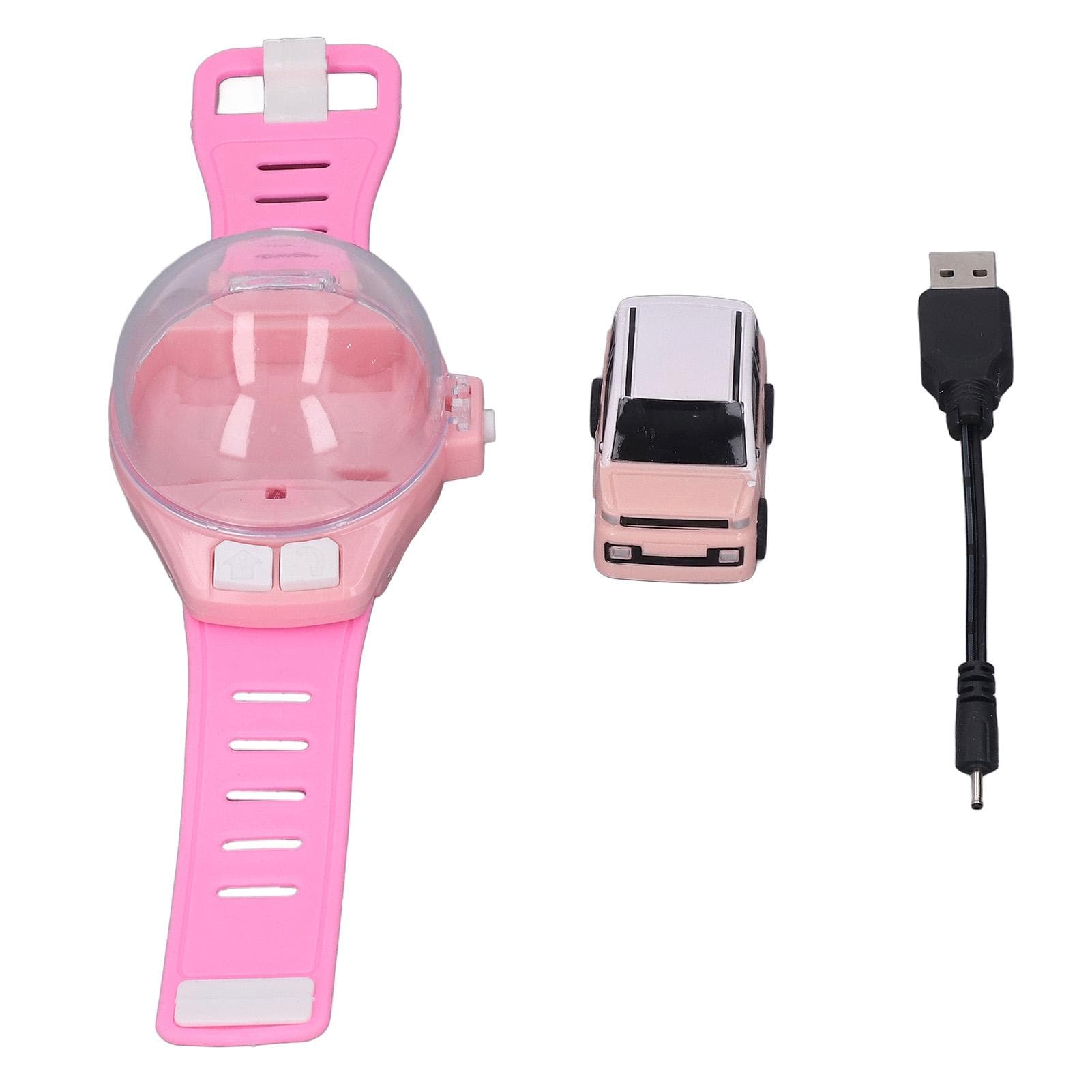 Mini Remote Control Car Watch Toys Detachable USB Charging Wrist Racing Car Watch for Boys and pink