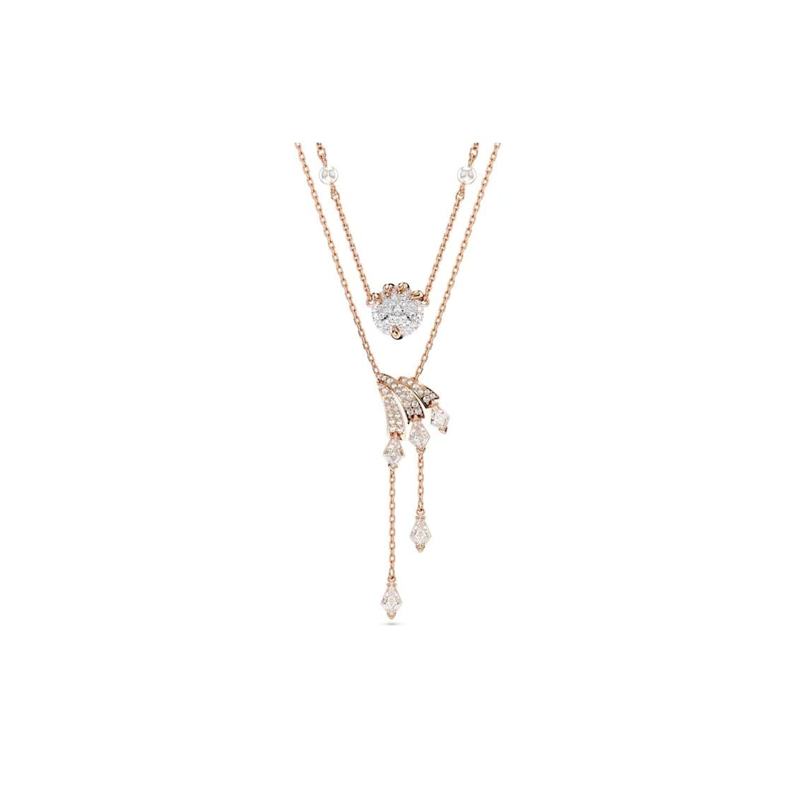 Swarovski Dragon And Phoenix Layered Cubic Zirconia Imitation Crystal Necklace Women necklace Rose-Gold 5675817 Shopping Bag