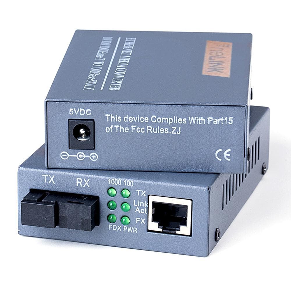 Gigabit Single-mode Single-fiber Optical Fiber Converter Transmitter Receiver Set SC Port US Plug