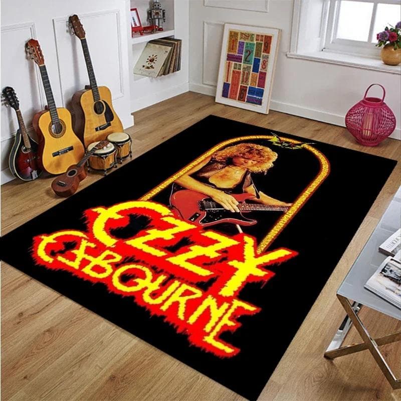 Ozzy Osbourne Band Printed Carpet Living Room Bedroom Fashionable and Aesthetic Anti slip Carpet Photography Props Birthday Gift 90cm by 60cm