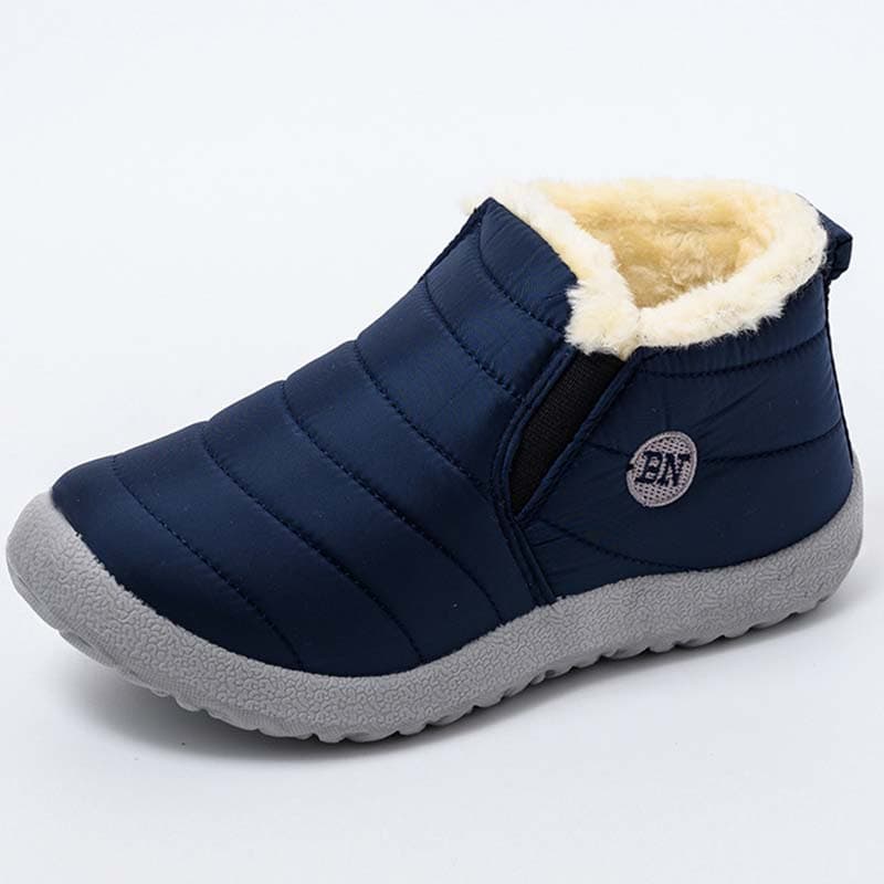 Snow Women Boots Fashion Unisex Shoes Slip On Platform Shoes For Women Ankle Boots Waterproof Plush Winter Shoes 43 navy blue