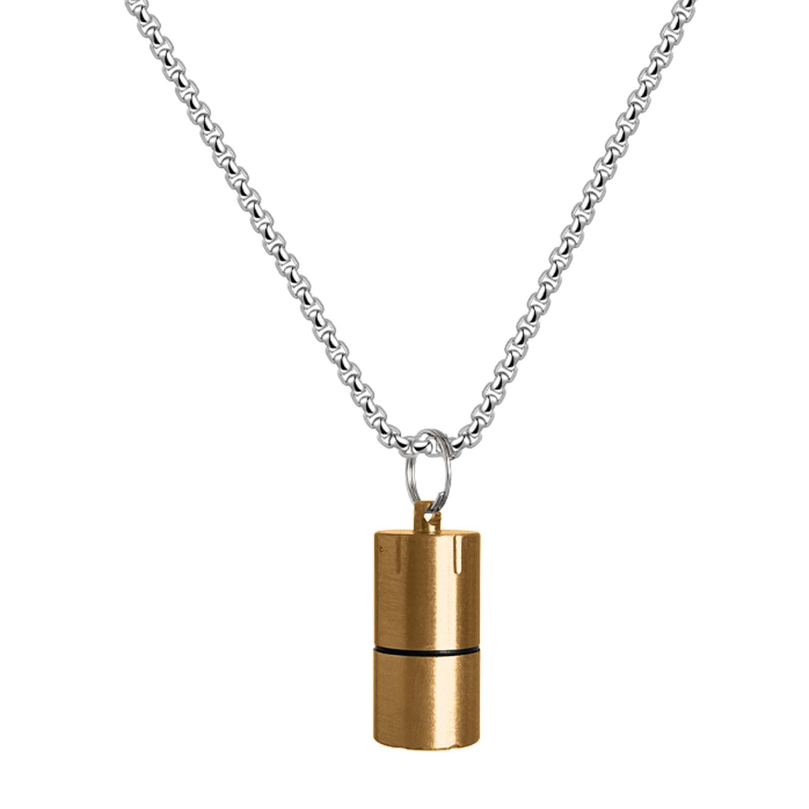 for Creative Mini Lighters for Case Necklace for Titanium Steel Pendant Chain Hip Hop Party Jewelry Gift Lighters Pendant Necklace gold