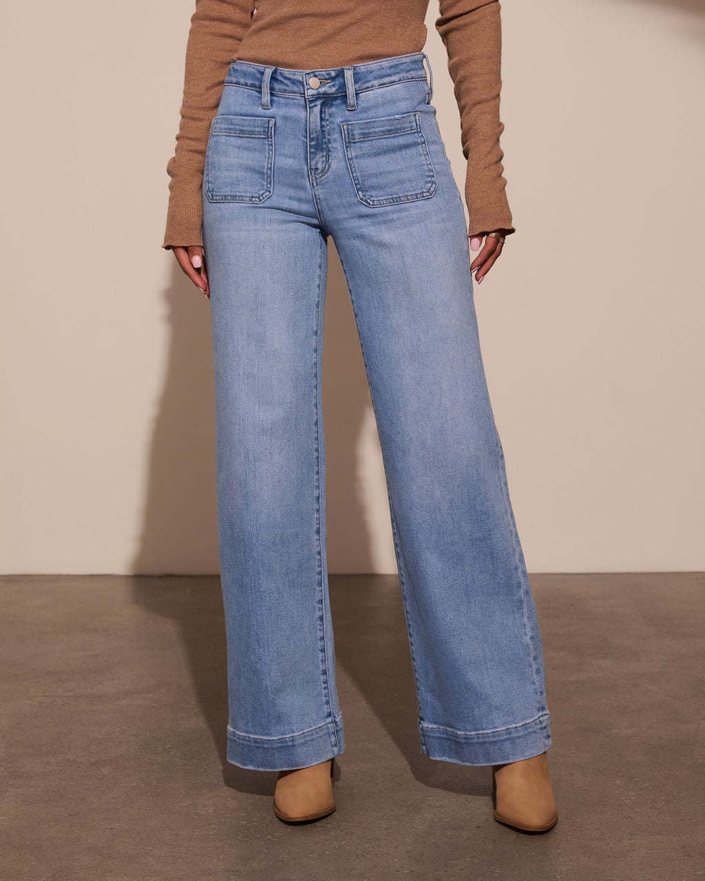 High Waisted Straight Leg Jeans Women's Spring Wide Leg Retro Pants XXL light blue
