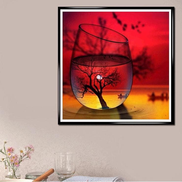 Diamond Painting Sunset Scenery Diy Diamond Painting Embroidery Cross Stitch Home Decor 30x30CM