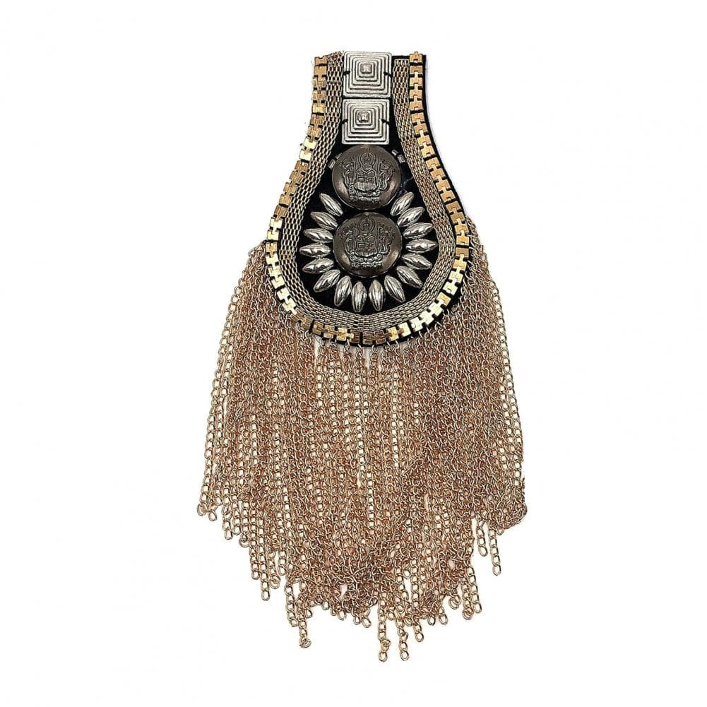 Shoulder Brooch Tassels Rhinestones Jewelry Handmade Shiny Epaulet Clothes Decor