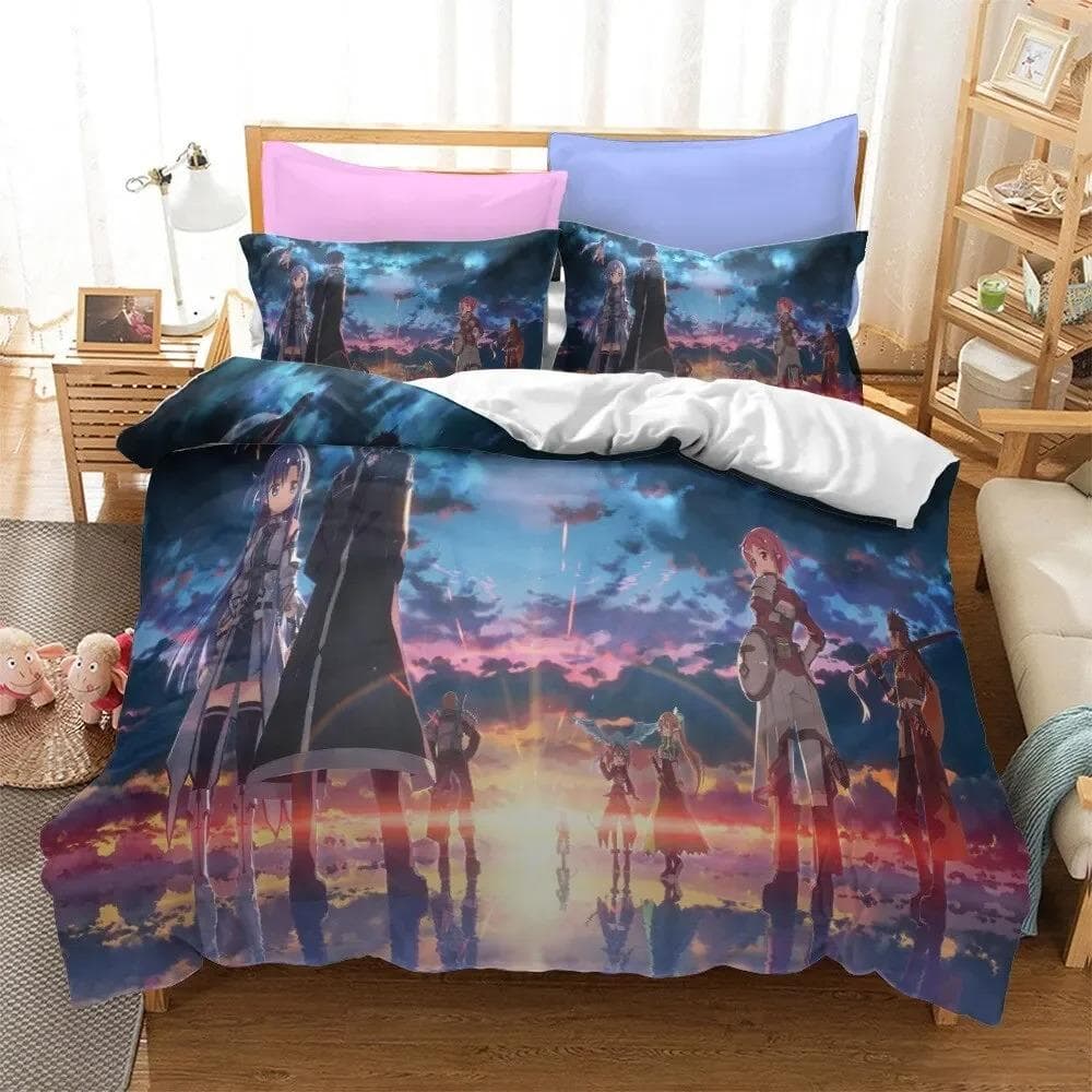 Anime Sword Art Online Bedding Set Duvet Cover Bedroom Comforter Covers Single Twin King Size Quilt Cover Home Textile 70x133cm 2pcs