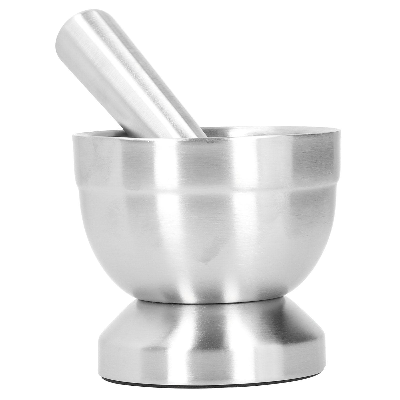 Mortar Pestle Set Stainless Steel Manual Garlic Press Grinder Crusher Kitchen AccessoryL L