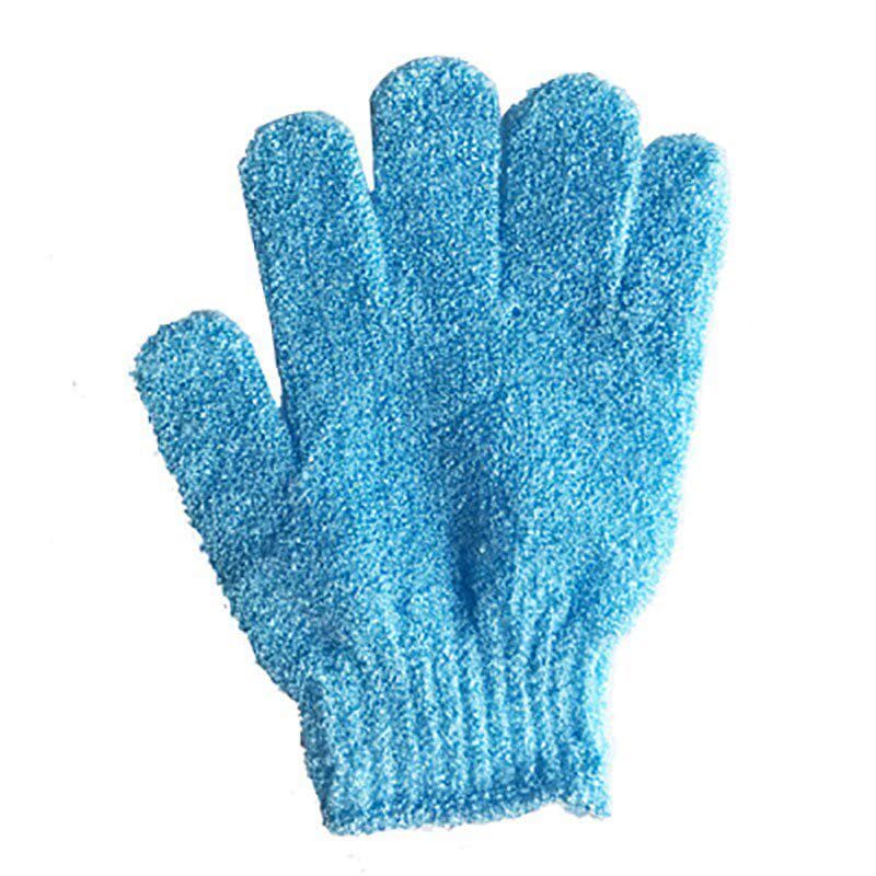 Nylon Shower Bath Exfoliating Mitt Glove Skin Wash Spa Massage Scrub Body Scrubber Cleaner Glove blue