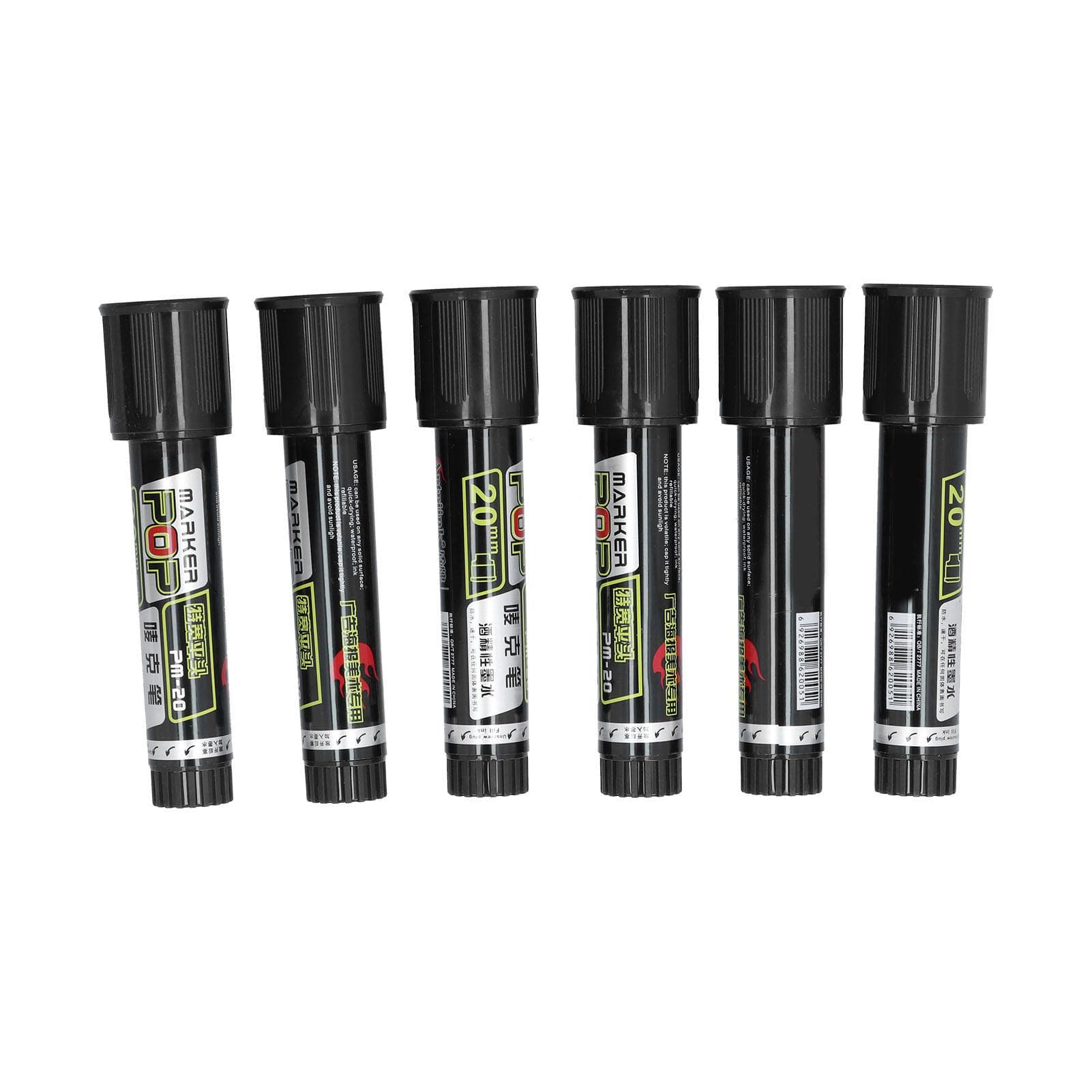 6Pcs Permanent Markers Convenient Safe Waterproof Vivid Color Quick Drying Coloring Markers for