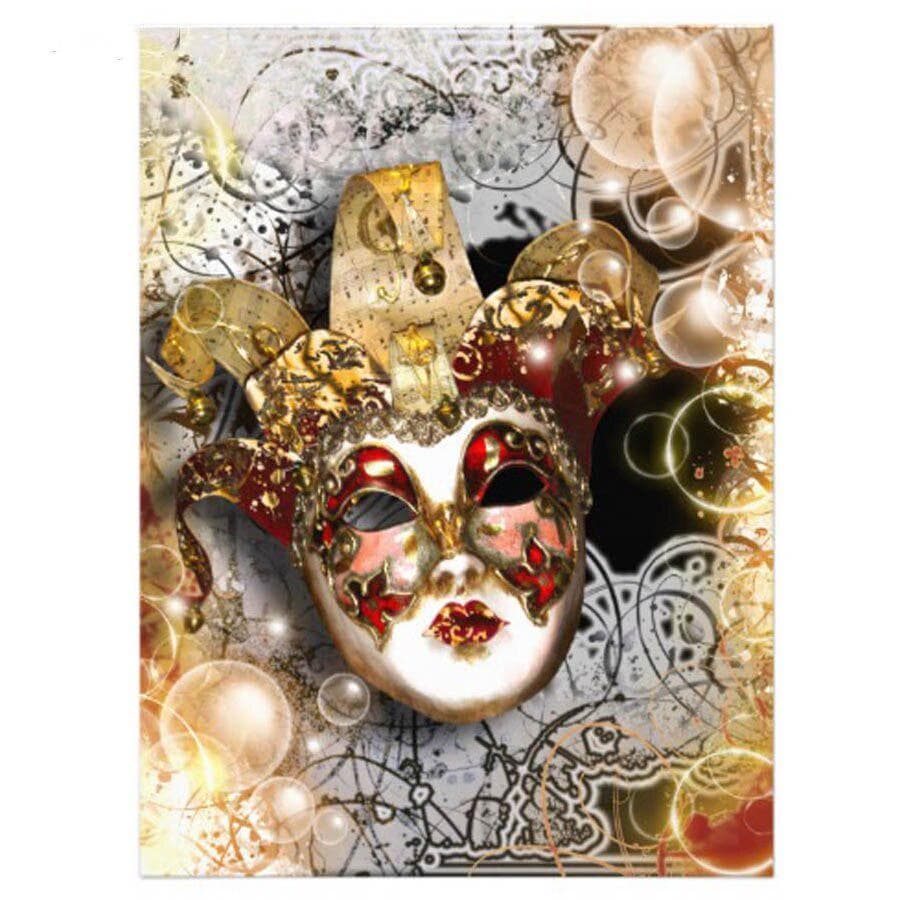 Diamond Embroidery Woman Mask 3D Picture of Rhinestones DIY Diamond Painting 20X30CM