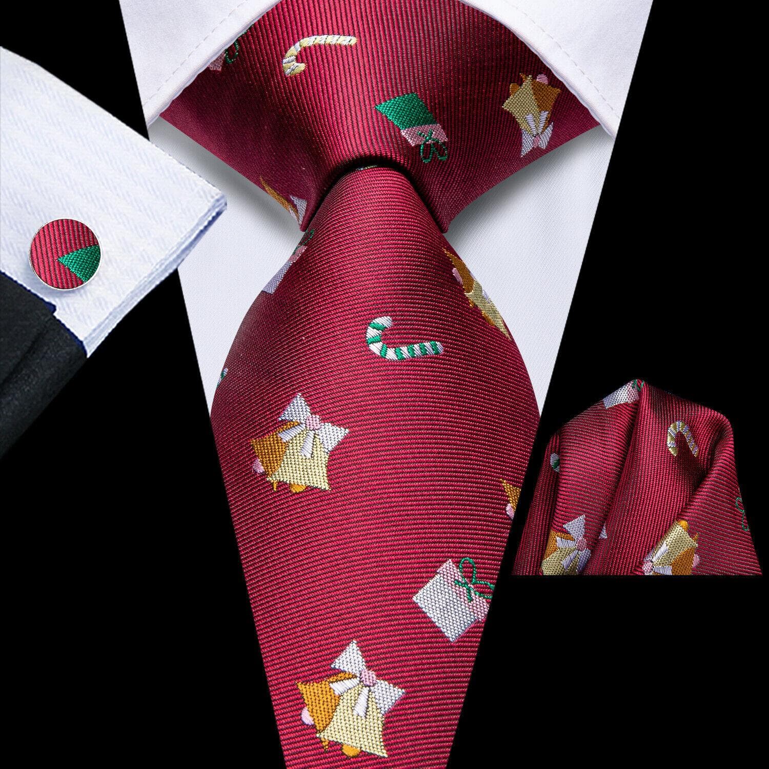Hi-Tie New Fashion Mens Tie Business Necktie Hanky Cufflinks Tie Set N-3848