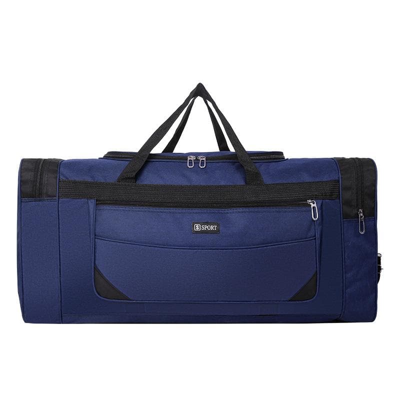 Mens Foldable Large-capacity Portable Travel Bag Sports Gym Holdall Bag Travel Work Cabin Barrel Bag Storage Duffel Bag L blue