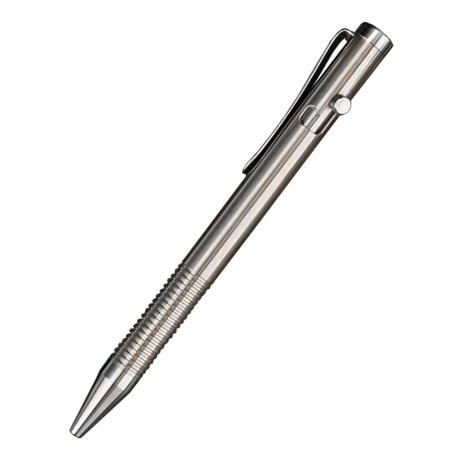 Portable Titanium Alloy Ballpoint Pen Writing Pen Equipment Tool for Outdoor Traveling Office Gift silver