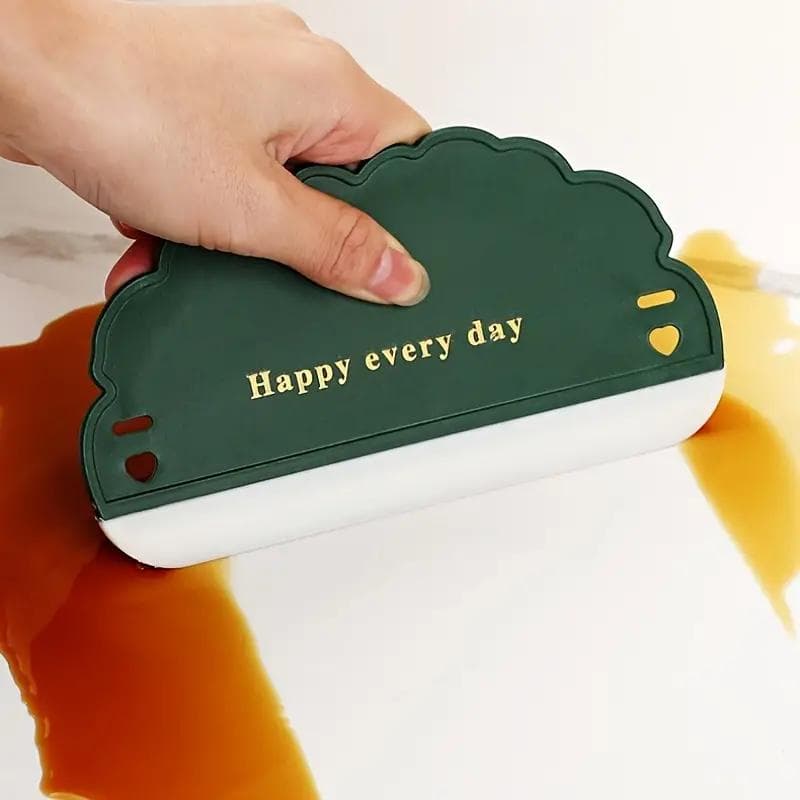Happy Every Day Mini Bathroom Squeegee - Silicone Blade for Seamless Glass, Tile, Countertop, and Mirror Cleaning green
