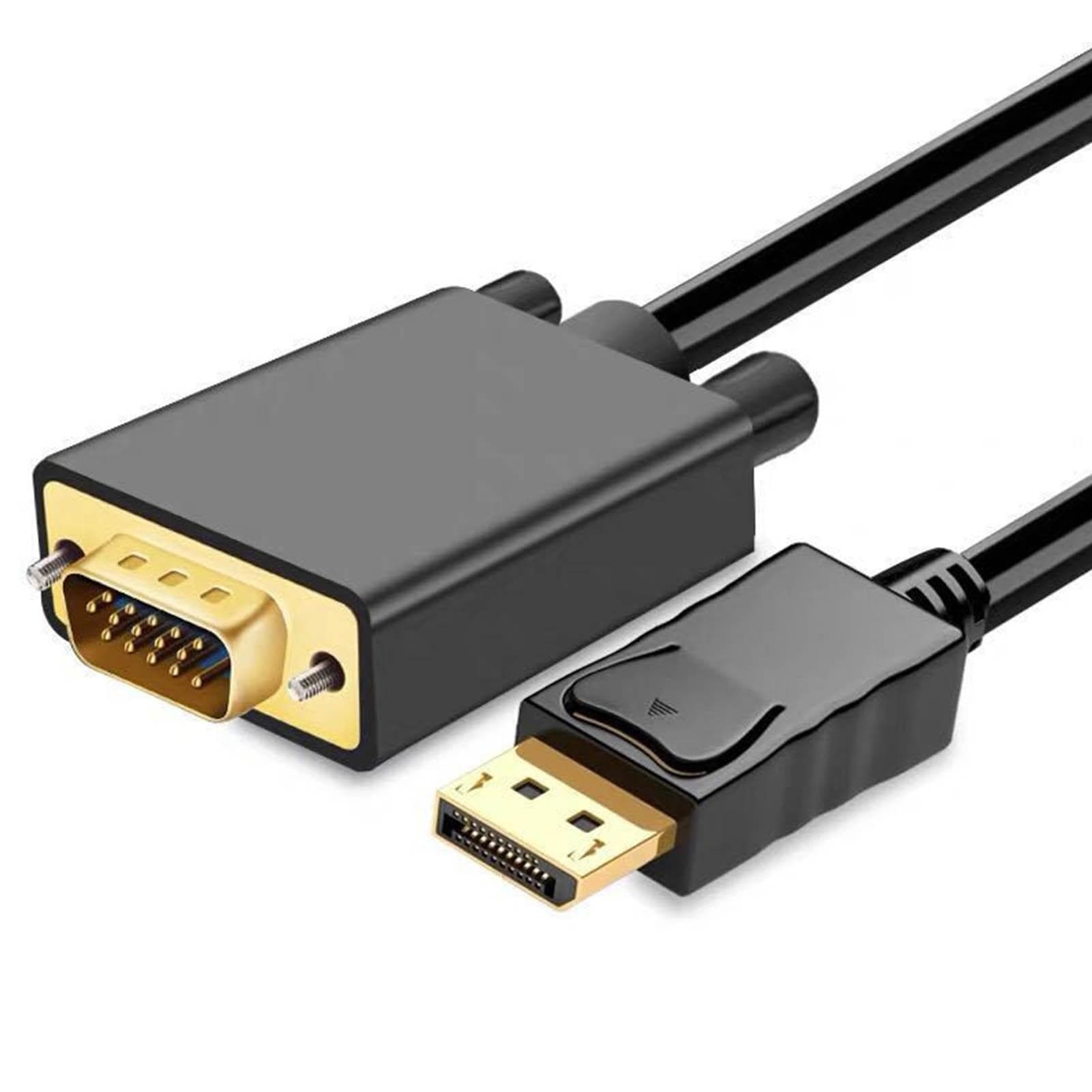 DP to VGA Adapter Cable 1.8m Stable No Loss Transmission High Efficiency DisplayPort to VGA Adapter