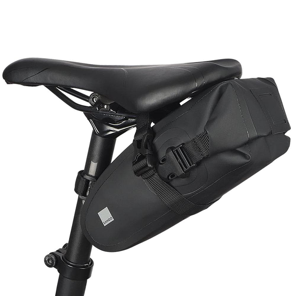Bicycle Saddle Bag Waterproof Bicycle Storage Bag Reflective Cycling Rear Seat Post Bag Large black
