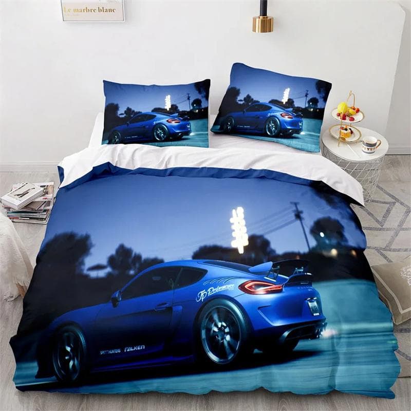 Sports Car King Queen Supercar Race Car Bedding Set Boys Girls Twin Queen Size Duvet Cover Pillowcase Bed Kids Adult 135x200cm 2pcs