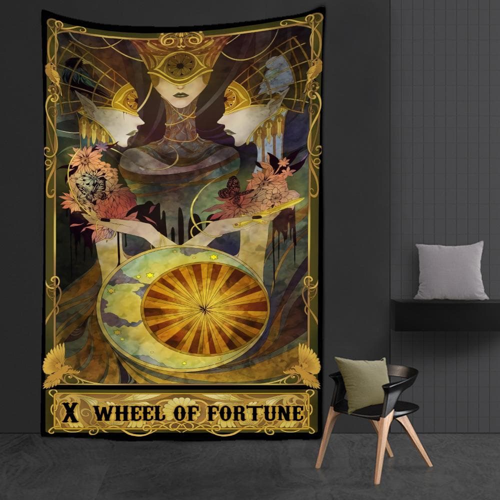 Human Face Tarot Tapestry Wall Hanging Witchcraft Hippie Psychedelic Bohemian Mysterious Mattress Home Art Room Decor 95x70CM