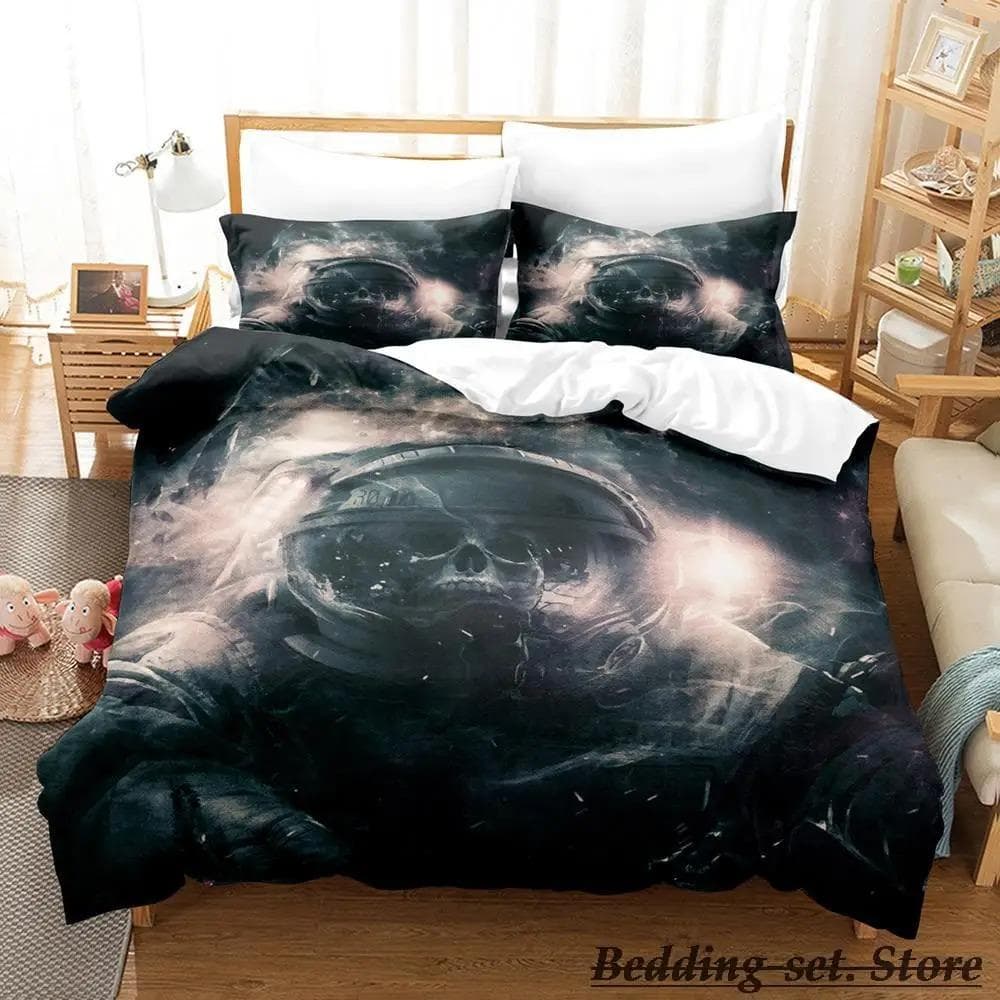 Game Call of Duty Simon Ghost Riley Bedding Set Cartoon Anime Three-piece Set Adult Kid Bedroom Duvetcover Sets 3D Shooting Game 70x133cm 2pcs