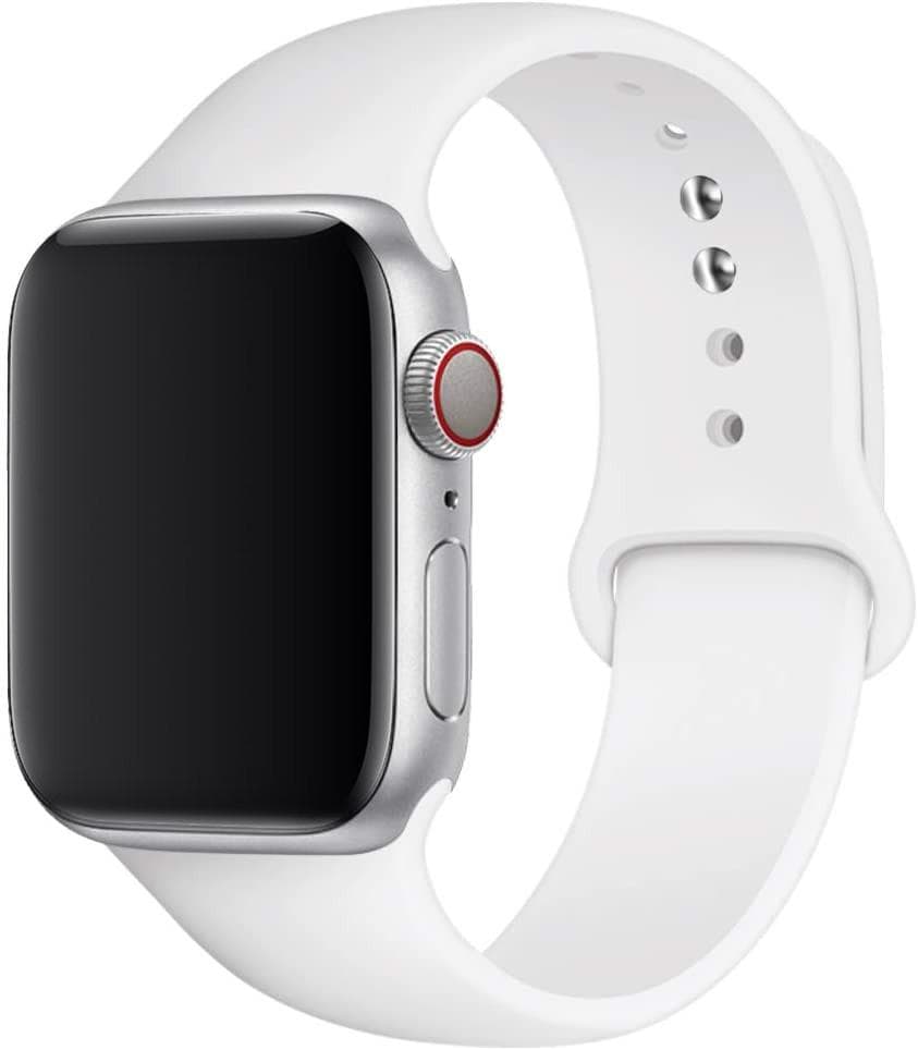 Silicone Strap For Apple Watch Band SE-10 42/46mm 44/45mm 38/40/41mm bracelet iwatch serie 9 8 7 6 5 4 3 ultra 2 49mm 38 40 41 mm M-L white