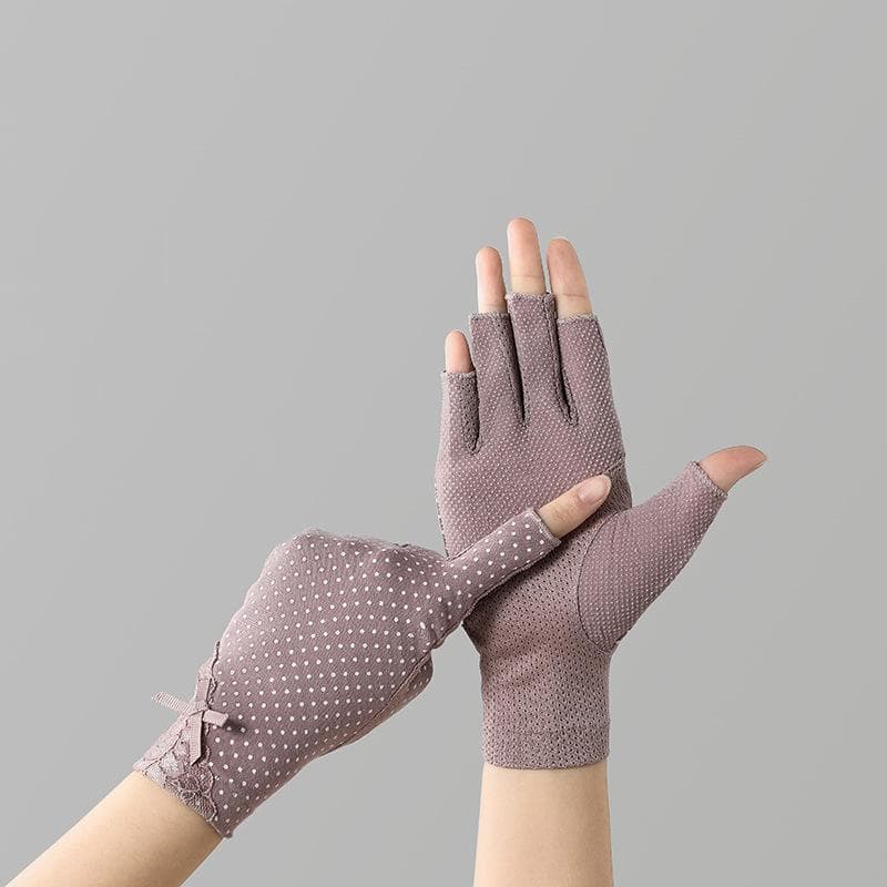 Summer dew finger and half finger 7020 women's summer thin section riding and driving non-slip pink