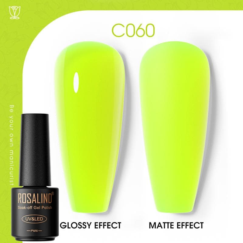 ROSALIND Nail Gel Polish Semi Permanent Varnish Hybrid UV Gel Polish Soak Off Nail Art Gel Top Base Coat Matt Top For Manicure Nail Art RA-C060