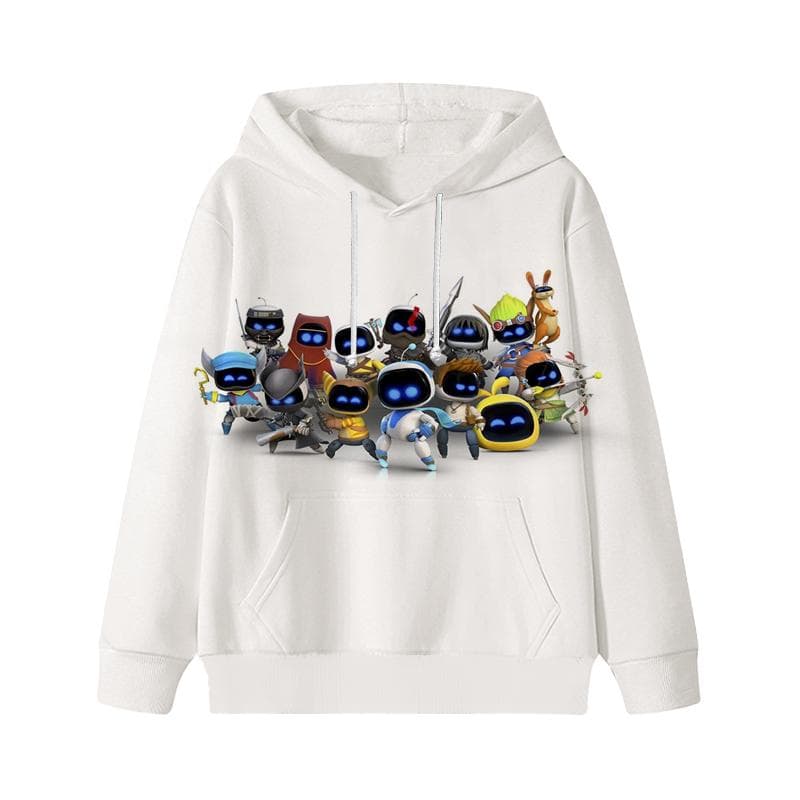 Astro Bot Hoodies Baby Unisex Cartoon Print Long Sleeve Tops Astronaut Toddler Boys Girls Casual Sweatshirts Outfits 140 green