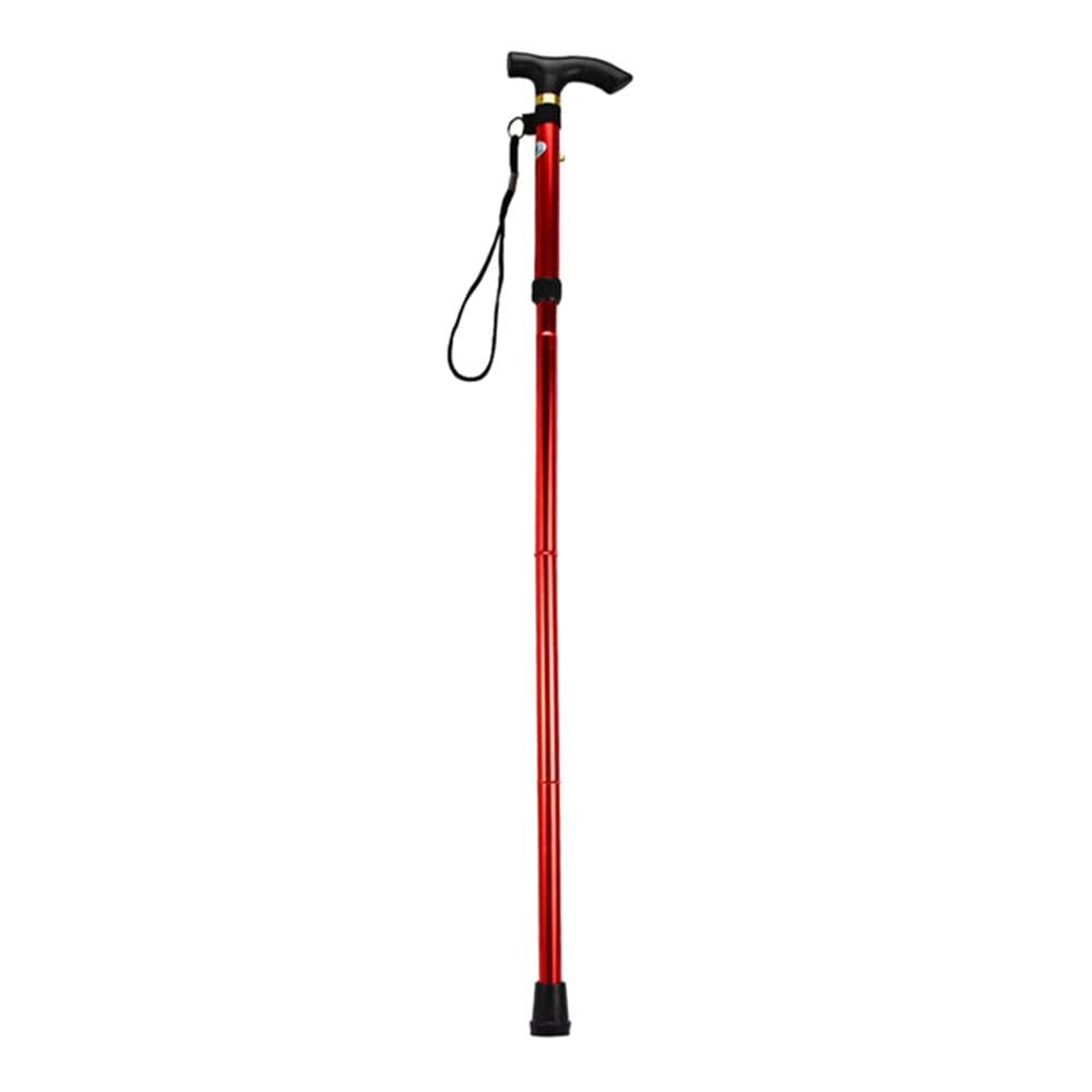 Aluminium Alloy Folding Cane Portable Hand Walking Stick Trekking Hiking Sticks Non-slip 4 Section silver