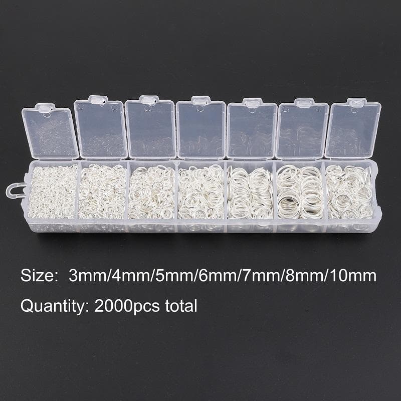 Mixed Styles Jewelry Findings Jump Ring Clasps Cup Earring Hook Jump Ring Hook Pin Box Sets For DIY Accessories Jewelry Making