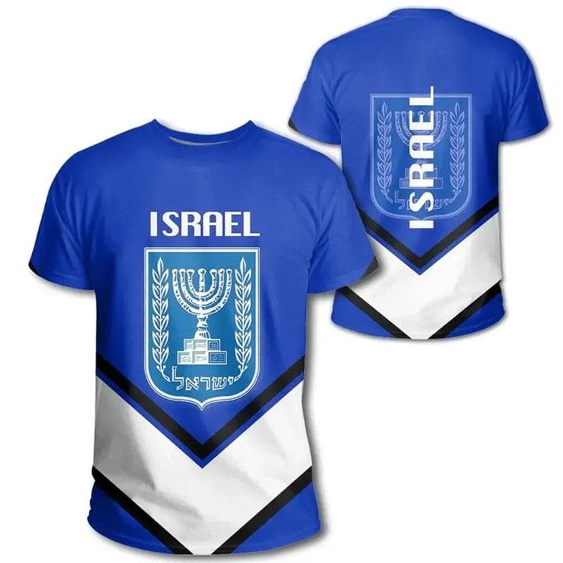 Israel Flag Men's T-shirt 3D Printed Israelis National Emblem Tops Short Sleeve O-Neck Oversized Sports Tee Shirt Clothing 6XL