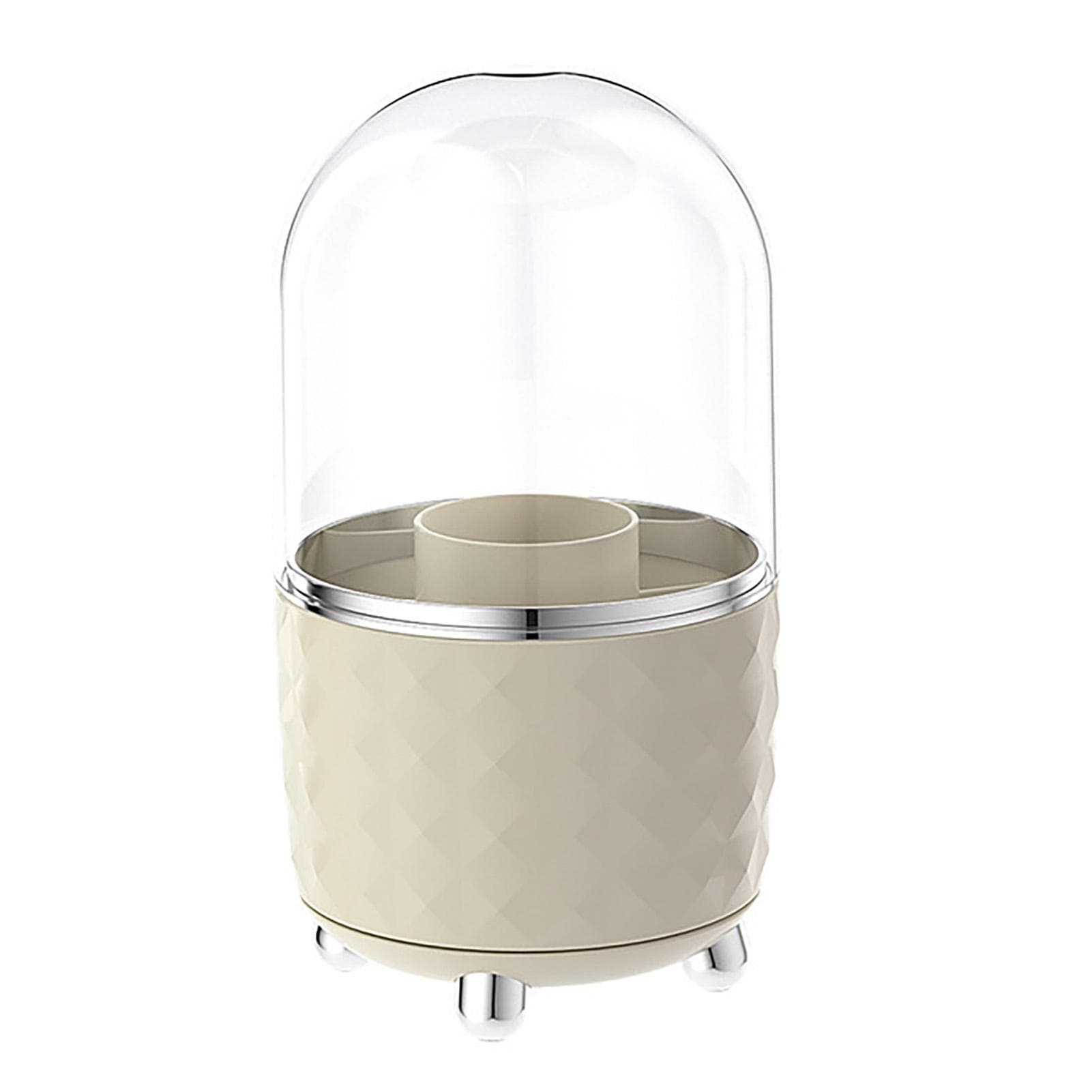 Rotating Pen Holder Desktop Makeup Brush Storage Organizer Plastic Home Decoration for Cosmetics white
