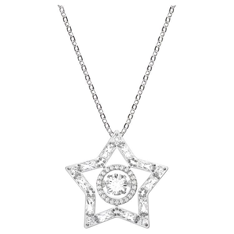 Swarovski Stella Mixed Cut Star Rhodium Plated Necklace Women necklace 5617919 Box (Random Color)