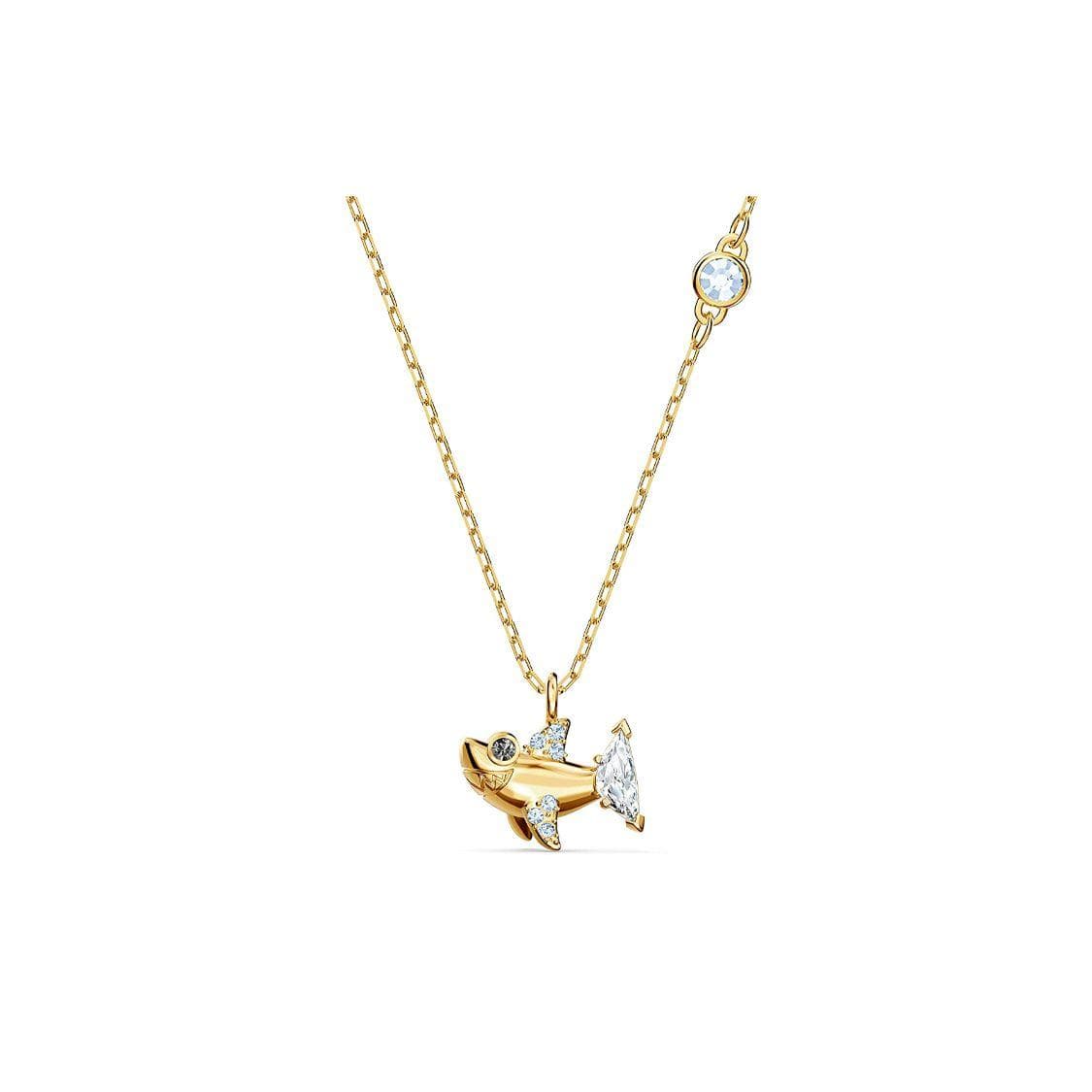 Swarovski Little Shark Collarbone Necklace Women necklace Gold 5522853 Box (Random Color)