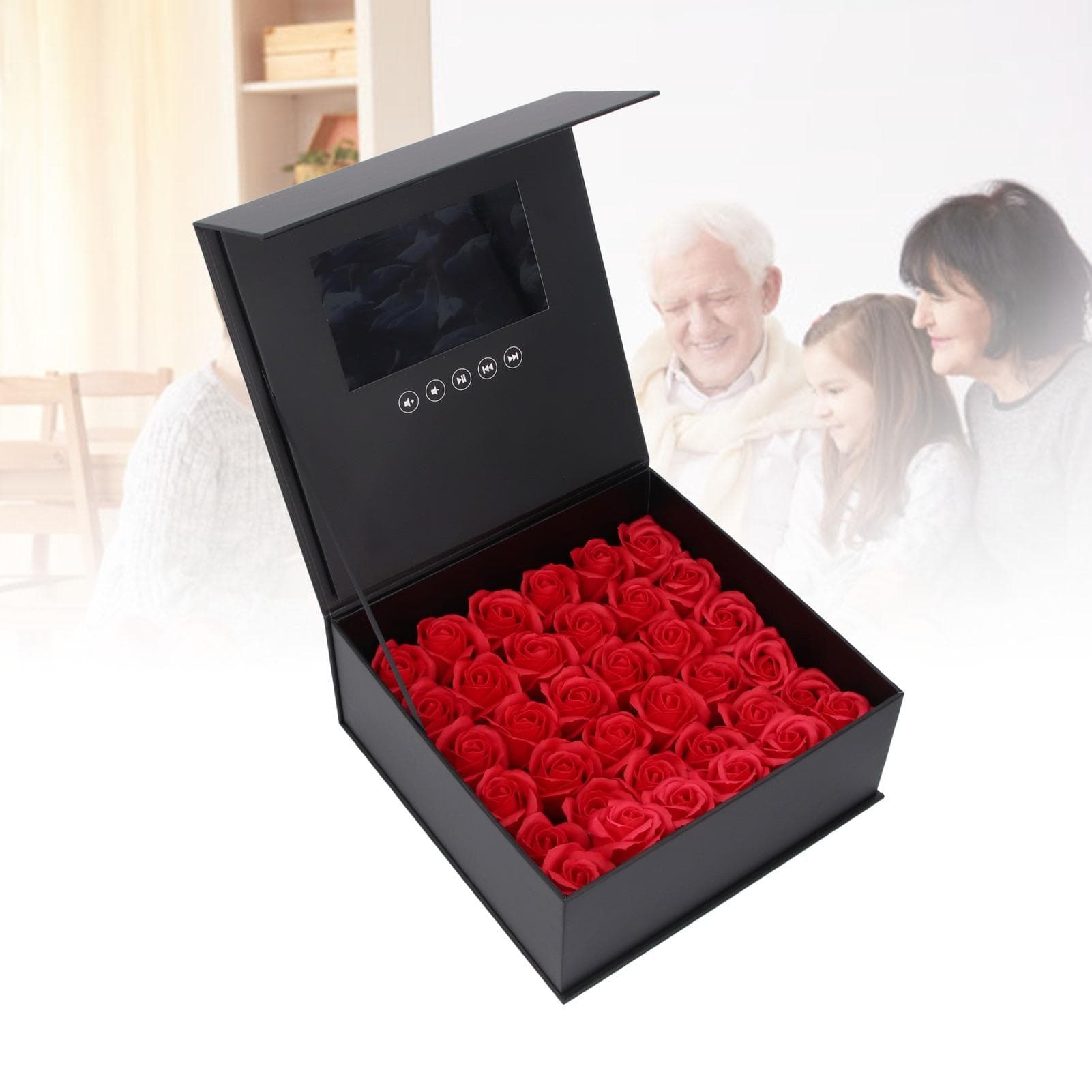 Jewelry Flower Box 7 Inch Color Display Video Greeting Card High Definition Playback for Wedding