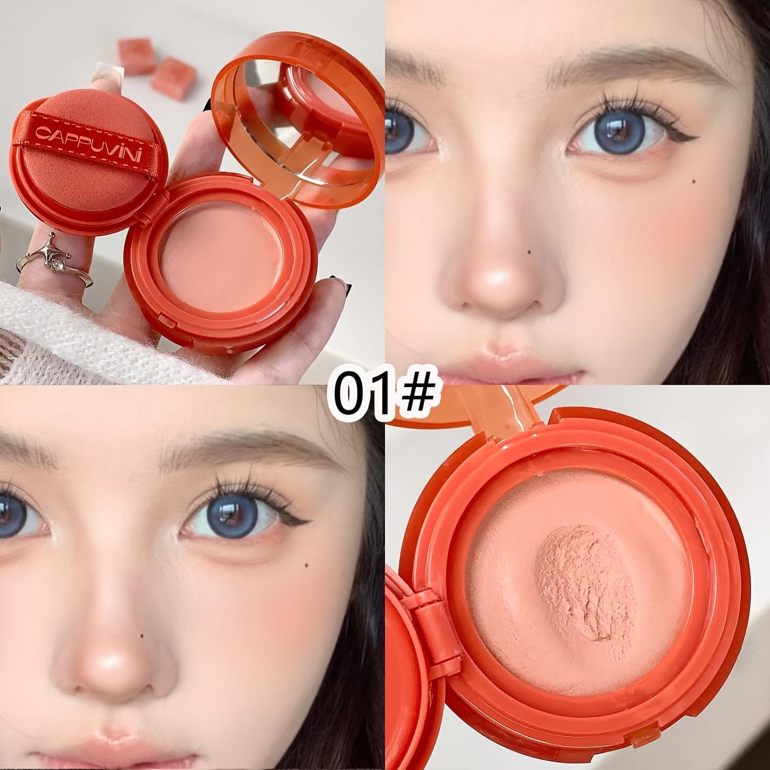 Soft Smooth Blush Cream Mud Pink Rose Brightening Long-lasting Moisturizing Cheek Tint Face Rouge High Pigment